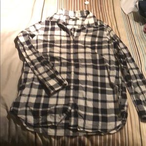 A black and white plaid dress shirt